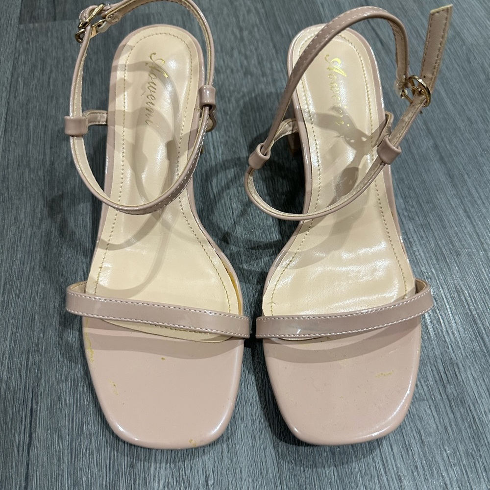 Elegant Nude Strappy Sandals Women size 6